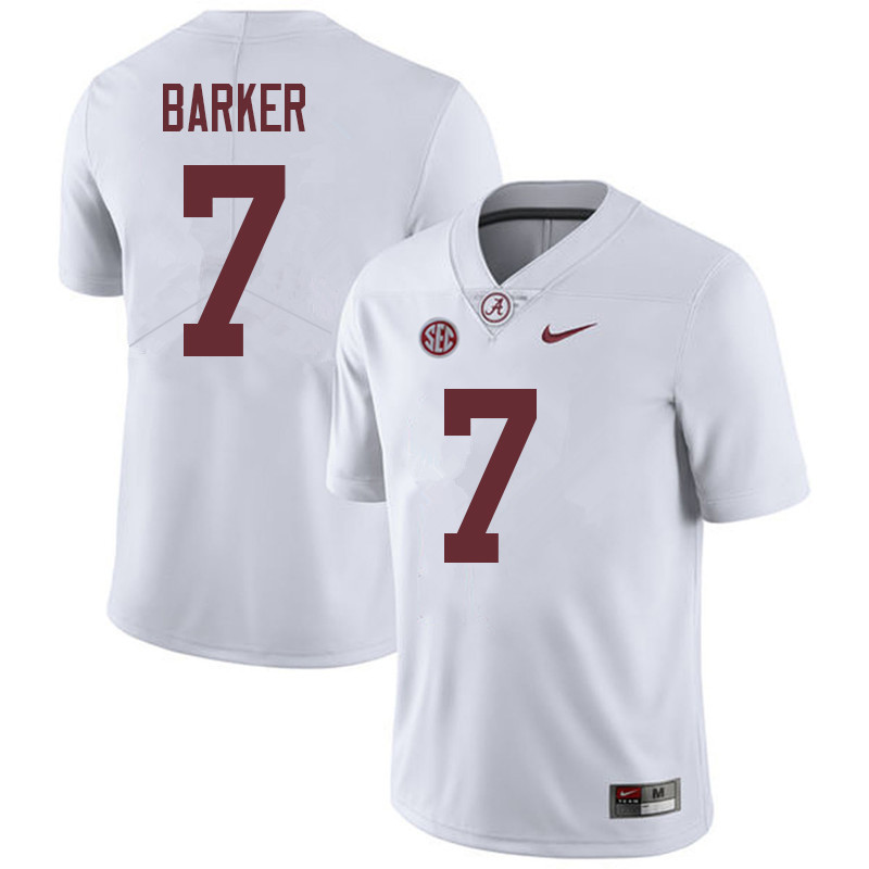 Men #7 Braxton Barker Alabama Crimson Tide College Football Jerseys Sale-White